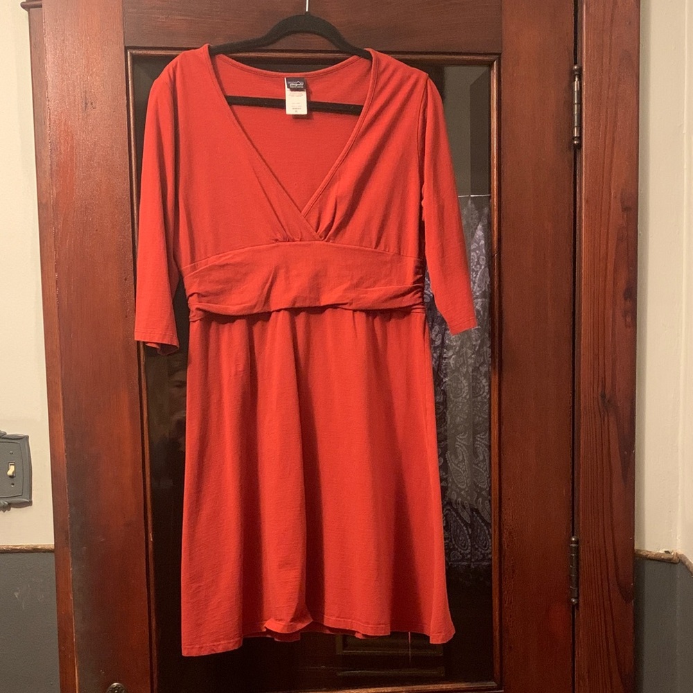 Merona Vibrant Red Long Sleeve Dress
